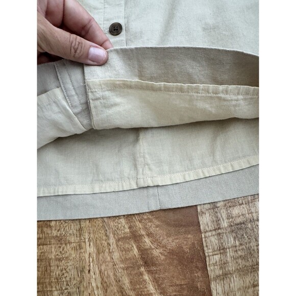 J. Crew Women's Beige Button Front Skirt A Line Linen Blend Career 4 - Picture 4 of 12